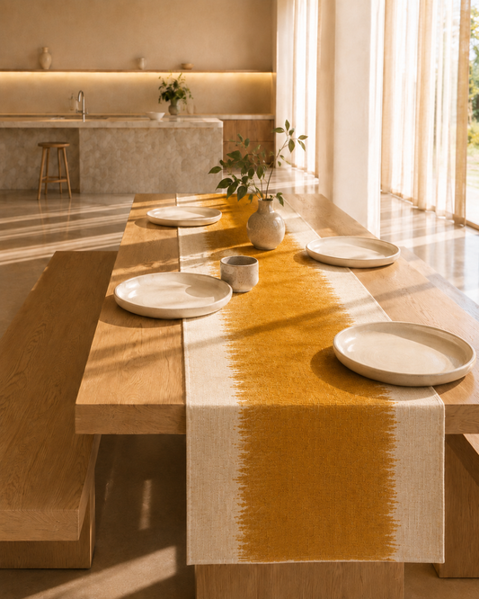 CHEMIN DE TABLE SILO SAFRAN 280X60 cm