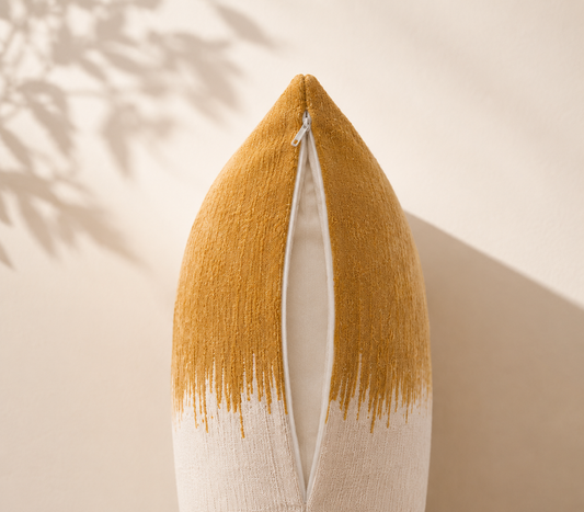 Coussin SILO Safran 40×55 cm déhoussable, garnissage inclus