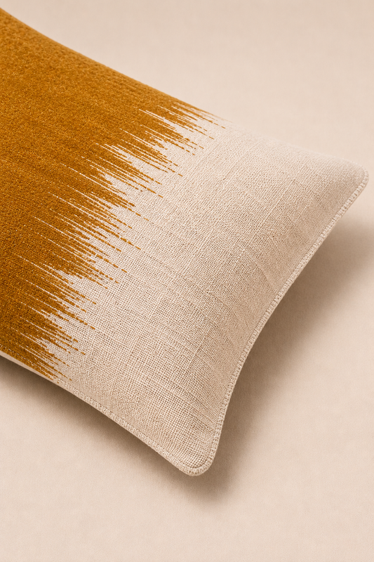 Coussin SILO Safran 30×70 cm déhoussable, garnissage inclus