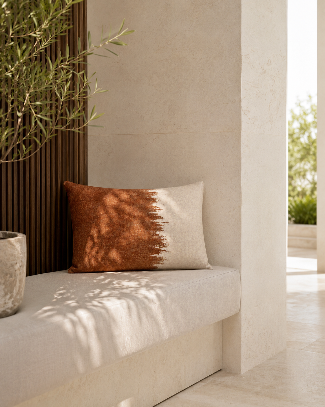 Coussin SILO Rouille 40x55 - détail