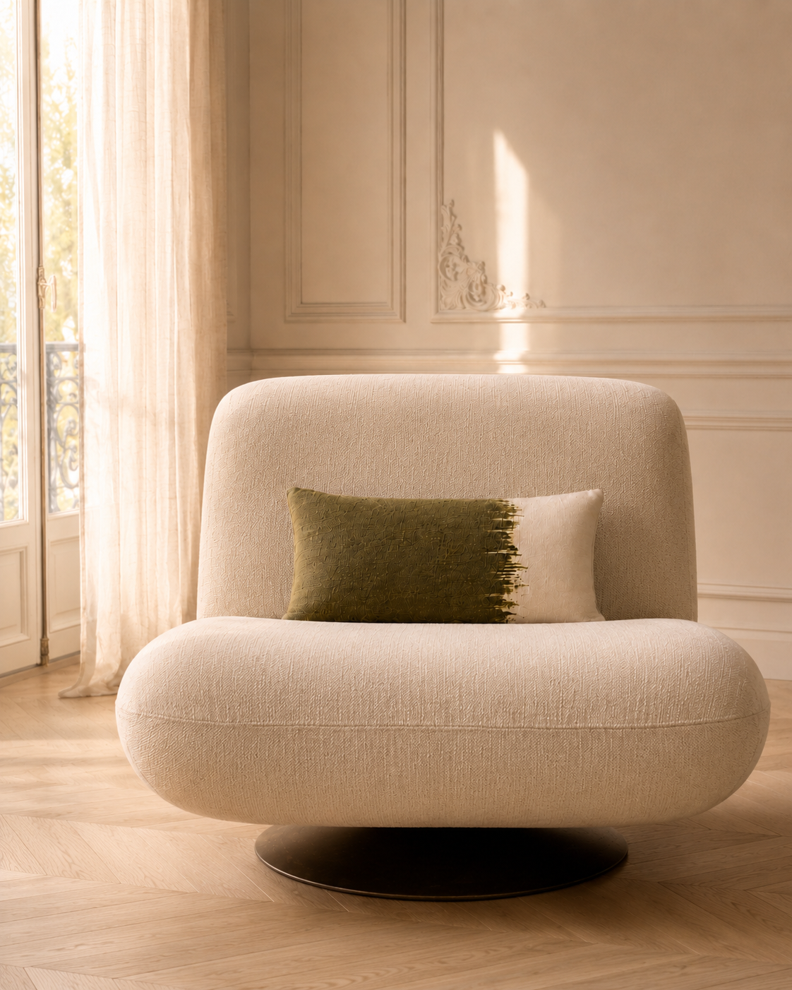 Coussin SILO Olive 40x55 - de face